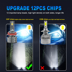Bombilla LED X7 de Luz Tricolor de Alto Brillo y Volumen Pequeño para Faros Delanteros de Automóvil, Bombillo LED H4, H13, H7, H11, Hb3, 9006 - Product Image 6