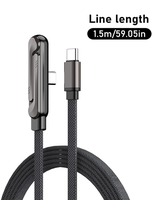 Câble de charge rapide 240W 2 en 1 5FT / 1,5m Câble de charge plat USB C
