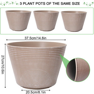 Weicheng Xing - Juego <span class=keywords><strong>de</strong></span> <span class=keywords><strong>3</strong></span> Macetas Decorativas <span class=keywords><strong>de</strong></span> Plástico con Rayas, para Jardín, Interior y Exterior, Venta al por Mayor y Personalizadas - Product Image 4