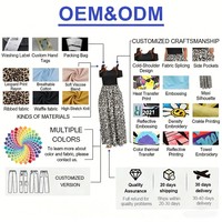 Vestido Maxi Personalizado con Estampado de Leopardo, Hombros Descubiertos, Diseño de Parches, Top Negro de Manga Corta, Cintura Alta, Dos Tonos, Verano, Sexy, OEM, ODM