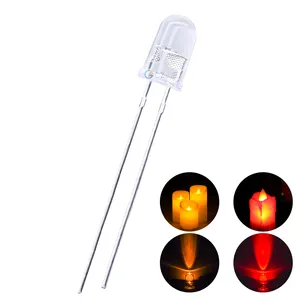 Czinelight Led Производитель по индивидуальному заказу F5 прозрачные линзы 5 мм свеча мерцающий светодиод красный излучающий
