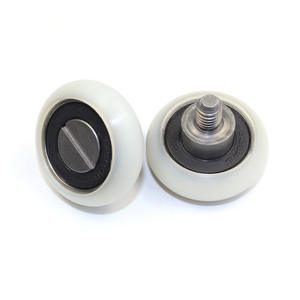 Poleas de Acero Inoxidable para Accesorios de Baño M6*28*9.5mm Suministradas por el Fabricante, Ruedas Recubiertas de Goma PA66, Rodamiento S608RS - Product Image 1