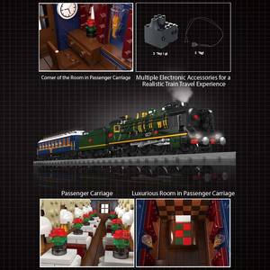 Moule King 12025 3898Pcs Moc City Series The <span class=keywords><strong>Orient</strong></span> <span class=keywords><strong>Express</strong></span> Model Building Block Télécommande Green <span class=keywords><strong>Train</strong></span> Building Blocks Sets - Product Image 5