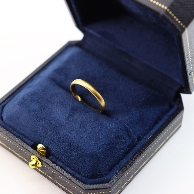 Madonna Matte Finish Solid Gold 14K 18K Yellow Gold Plain Dome Ring Classic Wedding Ring for Men Women