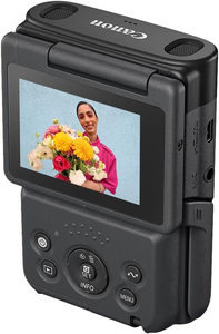 กล้องวิดีโอ Power V10 Compact 4K สำหรับวีล็อกกิ้ง เลนส์มุมกว้าง 19 มม. พร้อมระบบตรวจจับใบหน้า ไมโครโฟนในตัว และขาตั้งสำหรับถ่ายวีล็อกกิ้งวิดีโอ 4K แบบสด - Product Image 2