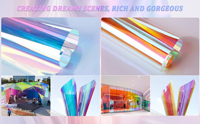 Film plastique transparent irisé arc-en-ciel dichroïque holographique imperméable pour l'artisanat, les canapés, les meubles, les vêtements, la décoration