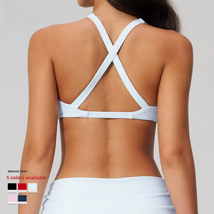 Cross-border High Support Women's Criss-cross Straps Sports Underwear Running Fitness Yoga Clothing Customized