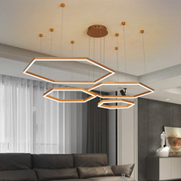 Lustre Moderne de Haute Qualité pour Salon Créatif avec Anneaux LED Suspendus