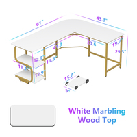 Juego de escritorio y silla de oficina de esquina en forma de L moderno Mesas de PC de madera baratas para uso doméstico o en el dormitorio
