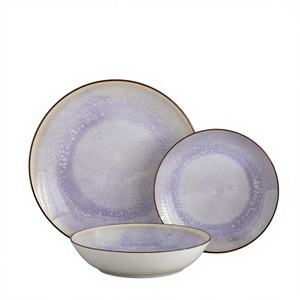 Muestras Gratis 6-10 Piezas Vajilla de Porcelana Ecológica al por Mayor con Esmalte Reactivo de Alta Calidad, Color Morado - Product Image 1