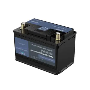 Bateria de lítio lifepo4 para carro, bateria de ligação automática 12V 135Ah, livre de manutenção, para partida e parada automática