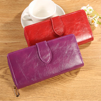 Dompet Kulit PU Panjang Wanita dengan Kancing Penutup, Kapasitas Besar, Banyak Slot Kartu, Tas Genggam, Lapisan Poliester, Tas Tangan Mewah untuk Sehari-hari