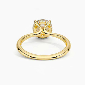 Anillo de compromiso y boda solitario de plata chapada en platino clásico HK de kuololit con moissanita blanca de 2 quilates para mujer - Product Image 3