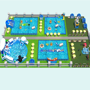 Parque Acuático Inflable Combinado, <span class=keywords><strong>Castillo</strong></span> Hinchable Flotante Gigante con Pared de Escalada, Accesorios para Piscina para Fiestas de Verano - Product Image 6