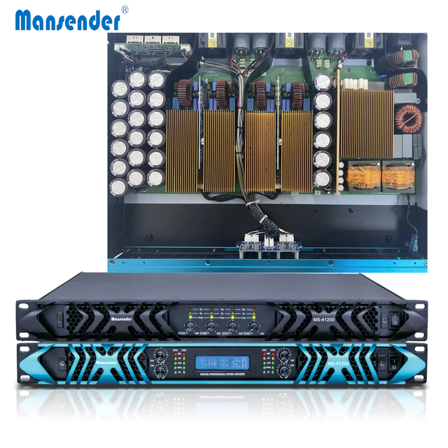 OEM 1U Professional  Class D Digital Power Amplifier Professional Stage Audio with 4Channels 1200Watts Subwoofer Power Amplifier