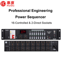 HuiDu LP-801 Pro Séquenceur d'alimentation audio 8+1 canaux 8000W en métal 1U pour montage en rack, contrôleur d'alimentation pour DJ, scène et équipement de sonorisation en direct
