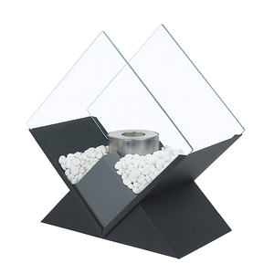 Cheminée <span class=keywords><strong>portable</strong></span> décorative en métal noir, à éthanol, pour intérieur, patio, balcon - Product Image 6