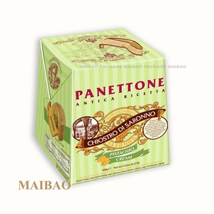 750g Panettone Filled With Pistachio Cream With Plain Chocolate & Decorated Pistachios Grains-cocoa <b>Nibs</b> Gverdi Selection Italy - Product Image 1
