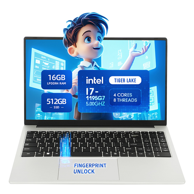 High Performance Brand New 15.6 Inch Laptop Student Laptop Intel Core I7 512GB Factory Price Win10 16GB DDR5 Laptops