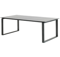 EVERSHINE Meubles de jardin modernes et contemporains Table de salle à manger extérieure en aluminium avec plateau en bois plastique