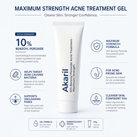 Akaril 100g Peróxido de Benzoilo 10% Gel para el Tratamiento del Acné, Máxima Potencia, Sin Aceite, Absorción Rápida, Probado por Dermatólogos