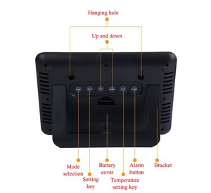 Nhà máy cung cấp trực tiếp hiện đại 12/24 giờ đồng hồ treo tường kỹ thuật số với màn hình lớn LCD hiển thị lịch bảng và hiển thị nhiệt độ - Product Image 5