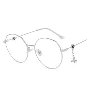 Nuevas Gafas de Metal Negras con Logotipo Personalizado, Gafas Redondas para Mujer y Hombre, Gafas Anti Luz Azul 2021 - Product Image 4