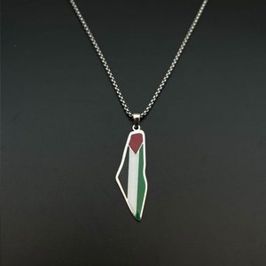Collier tendance anti-ternissement en or 18 carats, véritable acier inoxydable, bijoux fins, collier Palestine pour femmes et hommes - Product Image 4