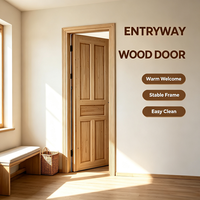 Porte de chambre en pin massif style ferme, porte en bois non finie pour l'aménagement intérieur d'une maison de campagne