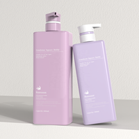 Bouteille de gel douche personnalisée de luxe de 500ml carré plat 800ml Bouteille de shampooing et de lotion pour soins capillaires bouteille à pompe de gel douche en plastique PET