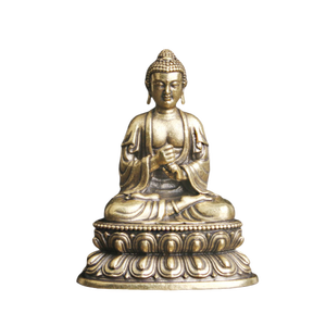 Patung kuningan tua yang dibuat Retro dari Buddha matahari yang besar - Product Image 1