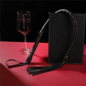 Fouet en cuir noir, fouet gay, fouet serpent alternatif SM, fouet à pompon en PU, jouet sexuel - Product Image 2