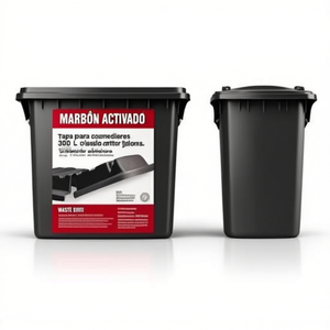 Coperchio per Contenitori da 300 L Nero con Filtro Anti-Odore per Rifiuti e Scarti - Product Image 2