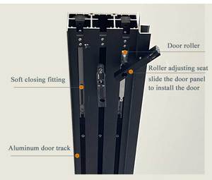 Hdsafe cả hai bên mở trượt cửa kính ngăn xếp mềm đóng cửa trượt cửa nhôm nội thất phân vùng tường căn hộ cửa kính - Product Image 1