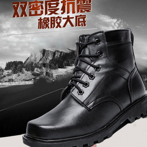 Botas de nieve para hombre, de cuero, impermeables, cálidas, antideslizantes, de tacón bajo, para invierno y exteriores - Product Image 5