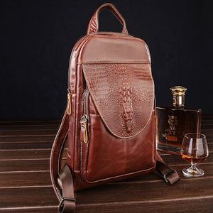 Mochila de Moda Andong para Hombre y Mujer, de Cuero Vacuno Genuino, para Viajes al Aire Libre, Bolso de Hombro, Estilo Casual de Negocios, Retro, Bolsos de Pecho - Product Image 1