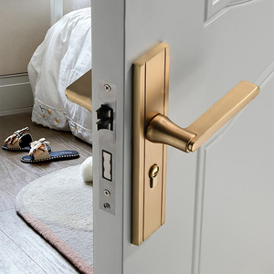 Thời Trang Phong Cách Mới Cửa Phòng Khóa Vàng Và Tay Cầm Cho Cửa Gỗ Nội Thất - Product Image 5