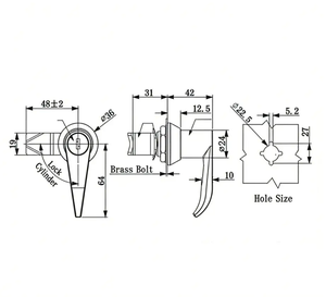Serrure de coffret électrique antivol durable SSR-1 avec finition zinguée et déverrouillage par clé pour porte de boîtier de distribution - Product Image 5