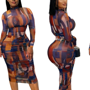 Nuevo Vestido de Verano para Mujer, Elegante y Moderno, con Estampado de Malla - Product Image 1