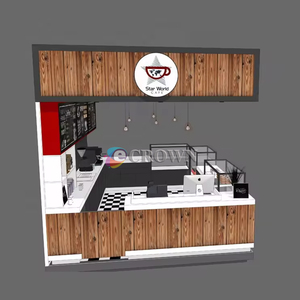 Bar Kiosk Coffee Bakery <strong>Swiss</strong> Cafe Design Coffee bar Mall With Straight bar Kiosk Coffee Bakery Snack Display Design OEM - Product Image 2
