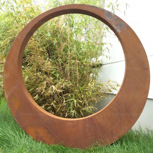 Escultura de Anillo de Acero Corten de Arte Urbano Moderno, Gran Estatua Circular de Metal Abstracta para Parques Públicos y Rediseño de Jardines de Villas - Product Image 1