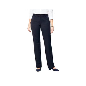 Pantalones Chinos Casuales de Satén de Corte Regular para Mujer, Cómodos, Elásticos, Diseño Recto, Transpirables, Planos, para Uso Diario, Ropa de Trabajo, Elegantes - Product Image 1