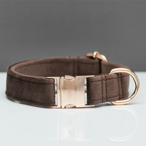 Venta al por mayor de lujo de alta calidad de terciopelo suave <span class=keywords><strong>collar</strong></span> de perro mascota y correa de plomo conjunto con hebilla de metal - Product Image 5
