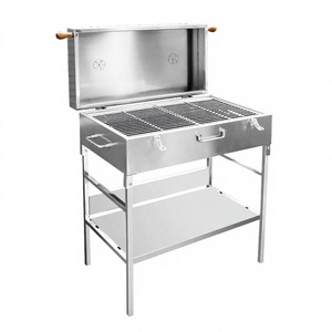 Barbecue portable en charbon <span class=keywords><strong>de</strong></span> bois, pliable, type valise, <span class=keywords><strong>pour</strong></span> camping, avec fonction fumoir et grill - Product Image 6