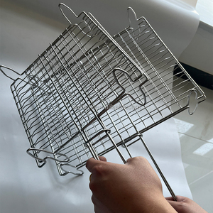 ที่หนีบบาร์บีคิวตาข่ายโลหะพับได้อเนกประสงค์สำหรับกลางแจ้งที่<span class=keywords><strong>หนีบ</strong></span>บาร์บีคิวสำหรับไก่ปลาข้าวโพด - Product Image 3