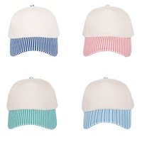 Gorra de Béisbol Unisex de Seis Paneles con Bordado a Rayas, Transpirable, Ajustable, para las Cuatro Estaciones, de Algodón y Poliéster, para Adultos