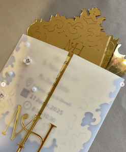 Marco de espejo dorado personalizado para boda Quinceañera <span class=keywords><strong>Nikkah</strong></span> y tarjetas de invitación de álbum digital con borlas para el Día de San Valentín - Product Image 5
