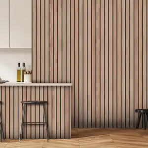 ORON Factory Price 3D Peel And Stick Self Adhesive Vinyl Wall Paper Slat Wood Wallpaper For Wall Bedroom Decor