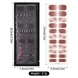 22 conseils semi-durci Gel ongles enveloppes <span class=keywords><strong>d</strong></span>égradé paillettes été Gel ongles bandes presse sur les ongles UV autocollants faux - Product Image 6