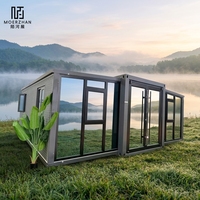 Maison conteneur préfabriquée extensible 20ft 40ft, villa mobile avec cuisine et salle de bain prêts à l'emploi